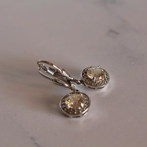 Sparkly strontium titanate drop earrings